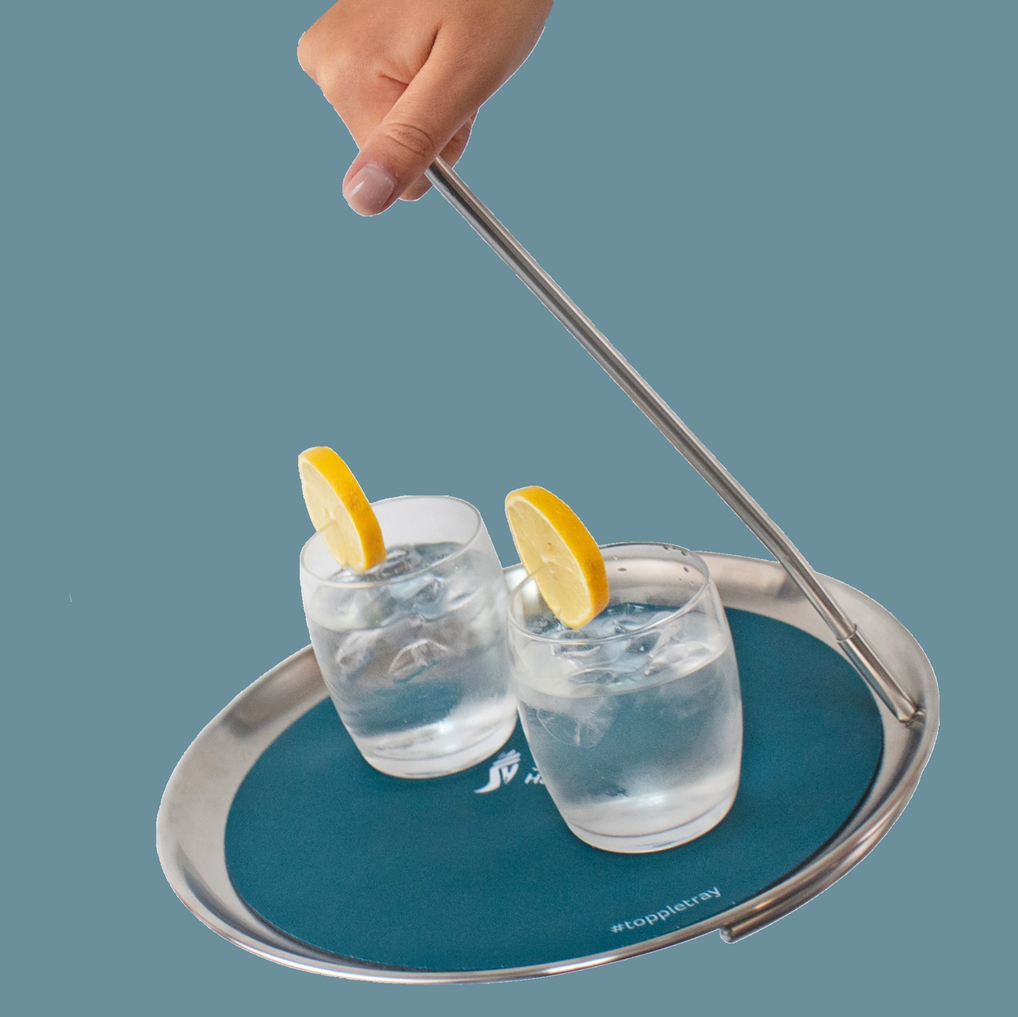 Topple Tray Self Balancing Serving Tray - Single Handed