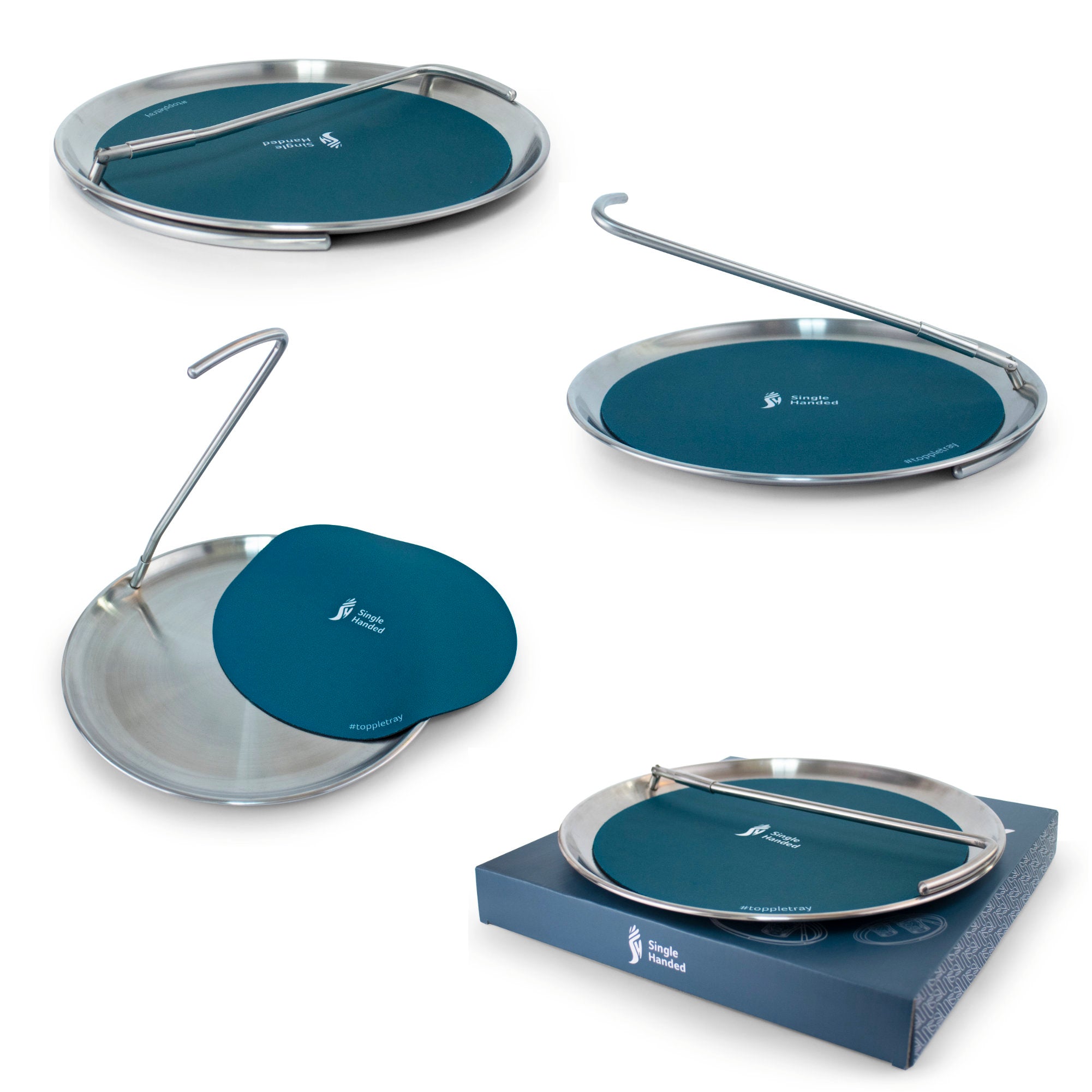 Topple Tray Self Balancing Serving Tray - Single Handed